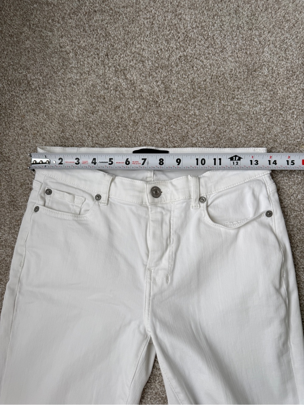 7 For All Mankind White High-Rise Wide-Leg Jeans — Flared Silhouette - Picture 3 of 7